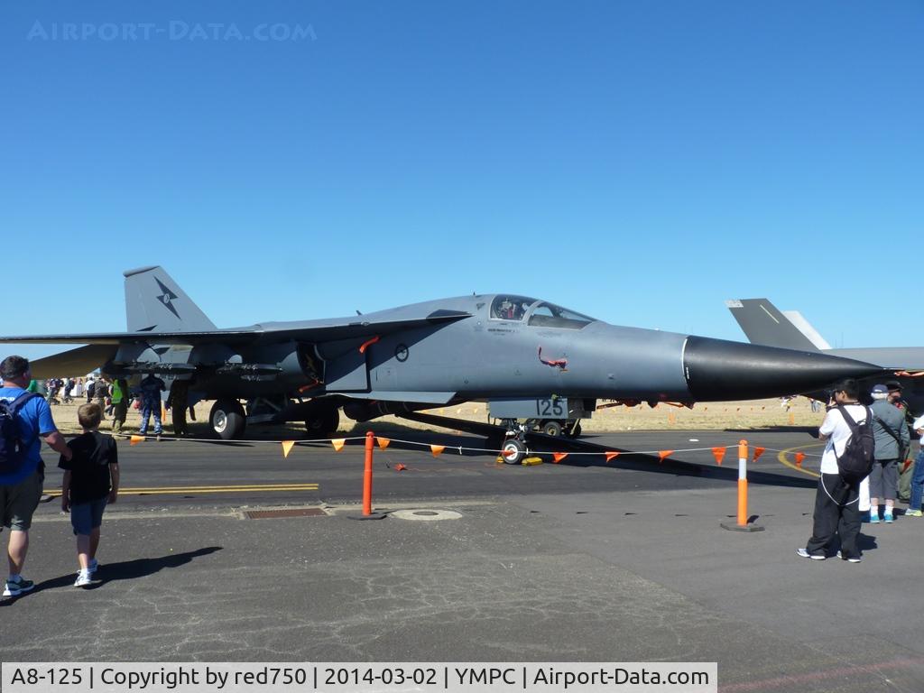A8-125, General Dynamics F-111C Aardvark C/N D1-01, RAAF's first F111 at RAAF 100th Anniversary Airshow, Pt Cook.
