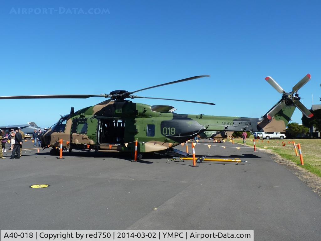 A40-018, NHI MRH-90 C/N 1225, MRH90 in Army colours at RAAF 100th Anniversary Air Show, Pt Cook