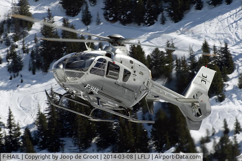 F-HAIL, 2008 Eurocopter EC-135P-2+ C/N 0660, landing near the ski slopes