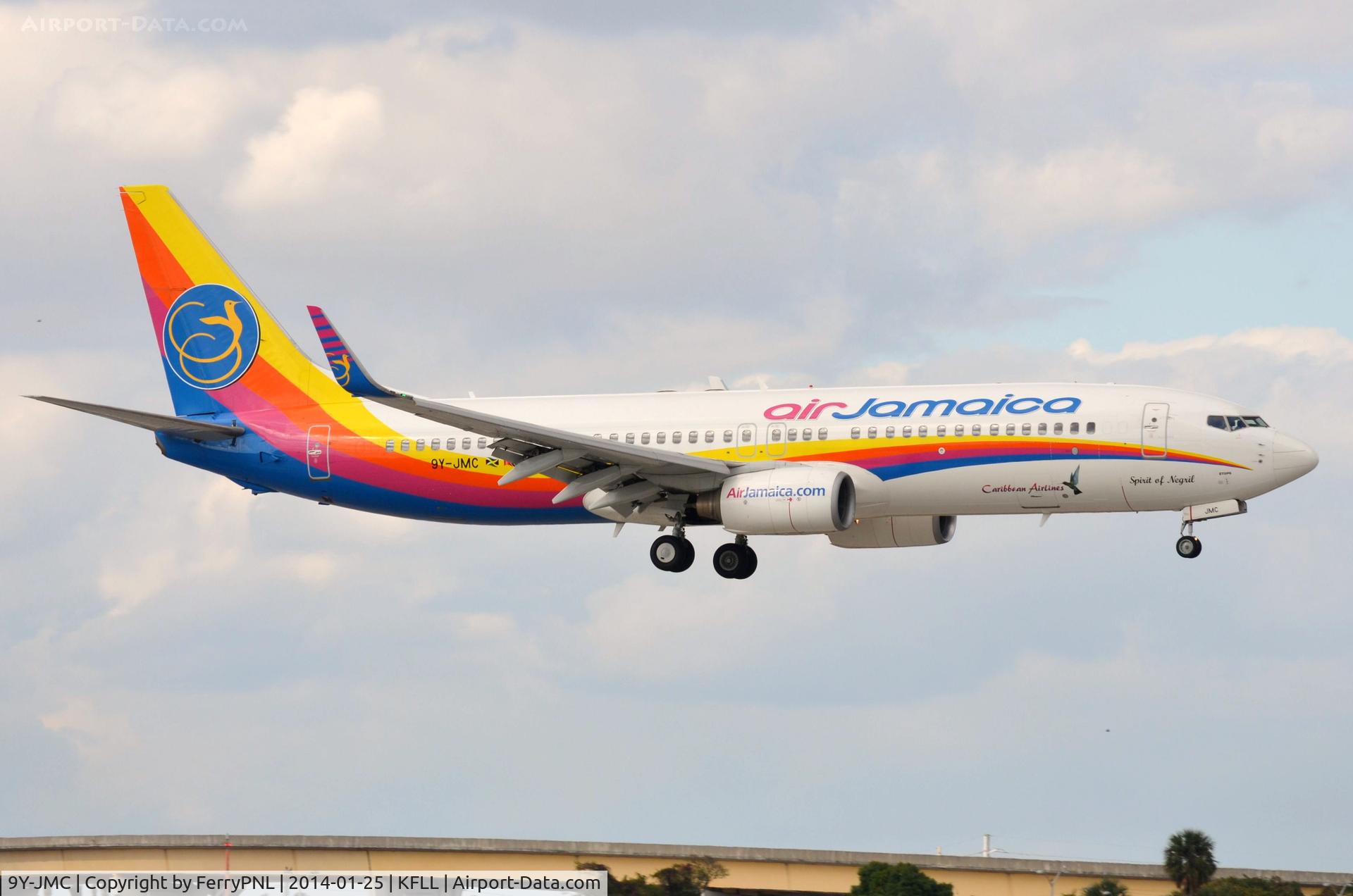 9Y-JMC, 2002 Boeing 737-8Q8 C/N 28252, Air Jamaica B738 arriving in FLL