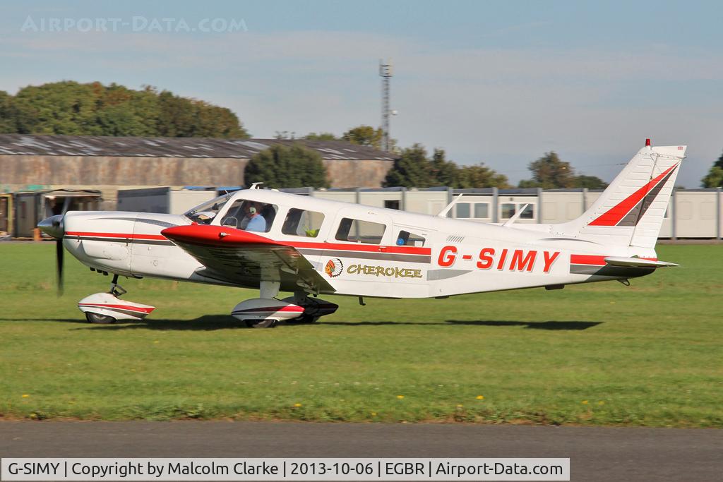 G-SIMY, 1976 Piper PA-32-300 Cherokee Six Cherokee Six C/N 32-7640082, Piper PA-32-300 Cherokee Six at The Real Aeroplane Club's Pre-Hibernation Fly-In, Breighton Airfield, October 2013.