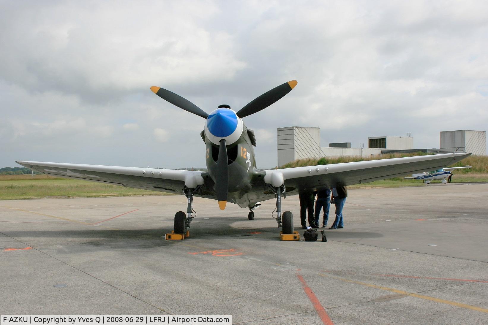 F-AZKU, 1942 Curtiss P-40N Warhawk C/N 29677, Curtiss P-40N Warhawk, Landivisiau Naval Air Base (LFRJ) Open day Tiger Meet 2008