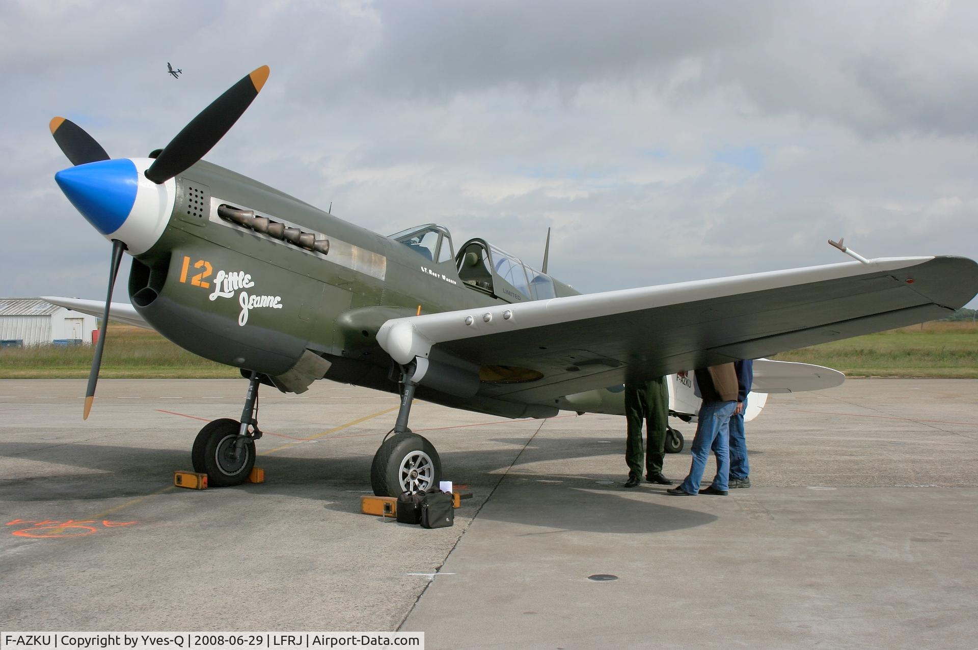 F-AZKU, 1942 Curtiss P-40N Warhawk C/N 29677, Curtiss P-40N Warhawk, Landivisiau Naval Air Base (LFRJ) Open day Tiger Meet 2008