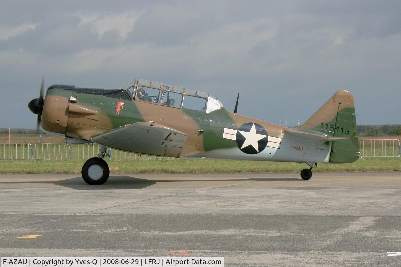 F-AZAU, 1951 North American T-6G Texan C/N 182-800, North American T 6G-1-NH Texan, Landivisiau Naval Air Base (LFRJ) Open day Tiger Meet 2008