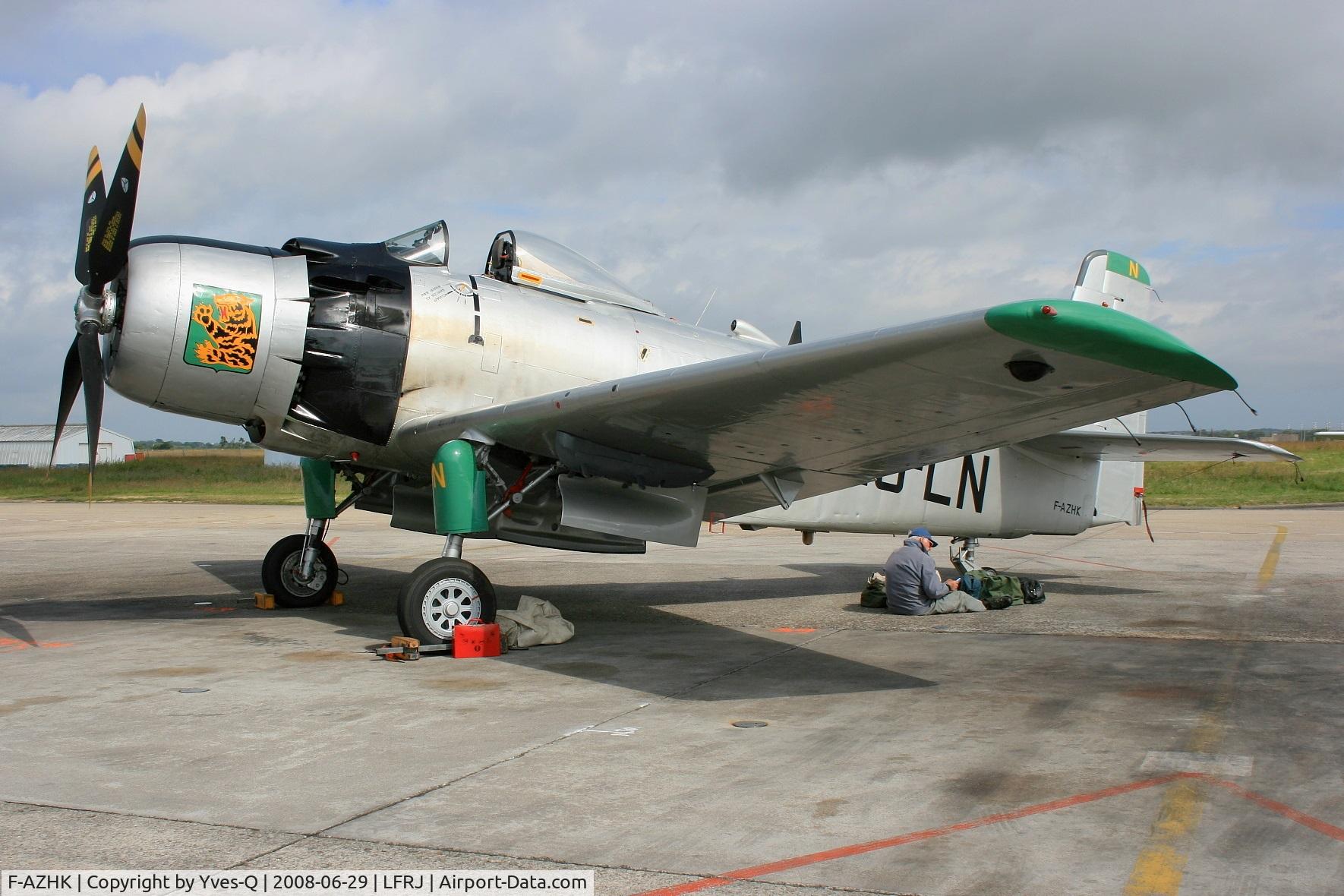 F-AZHK, Douglas AD-4N Skyraider C/N 7802, Douglas AD-4N Skyraider, Landivisiau Naval Air Base (LFRJ) Open day Tiger Meet 2008