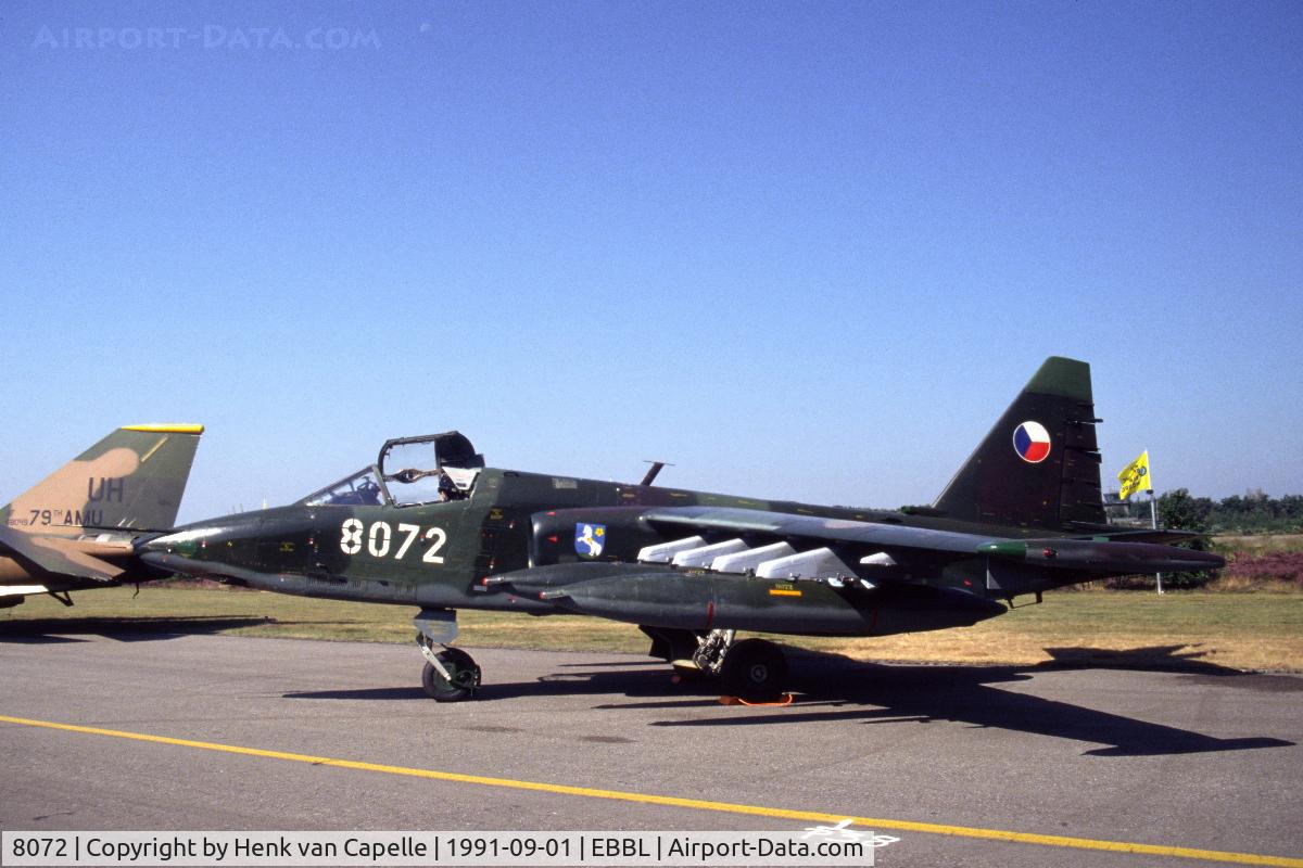 8072, Sukhoi Su-25K C/N 25508108072, Sukhoi Su-25K Frogfoot of the then Czechoslovakian Air Force at Kleine Brogel Air Base, Belgium, 1991