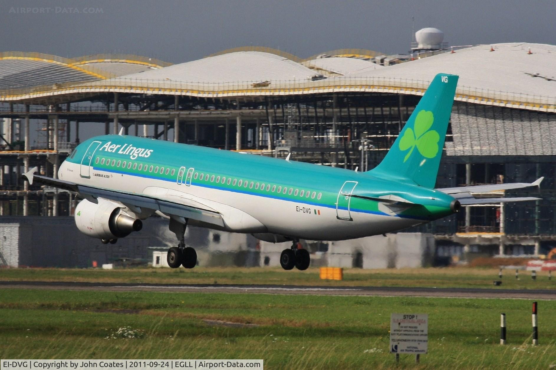 EI-DVG, 2007 Airbus A320-214 C/N 3318, Touchdown 27L