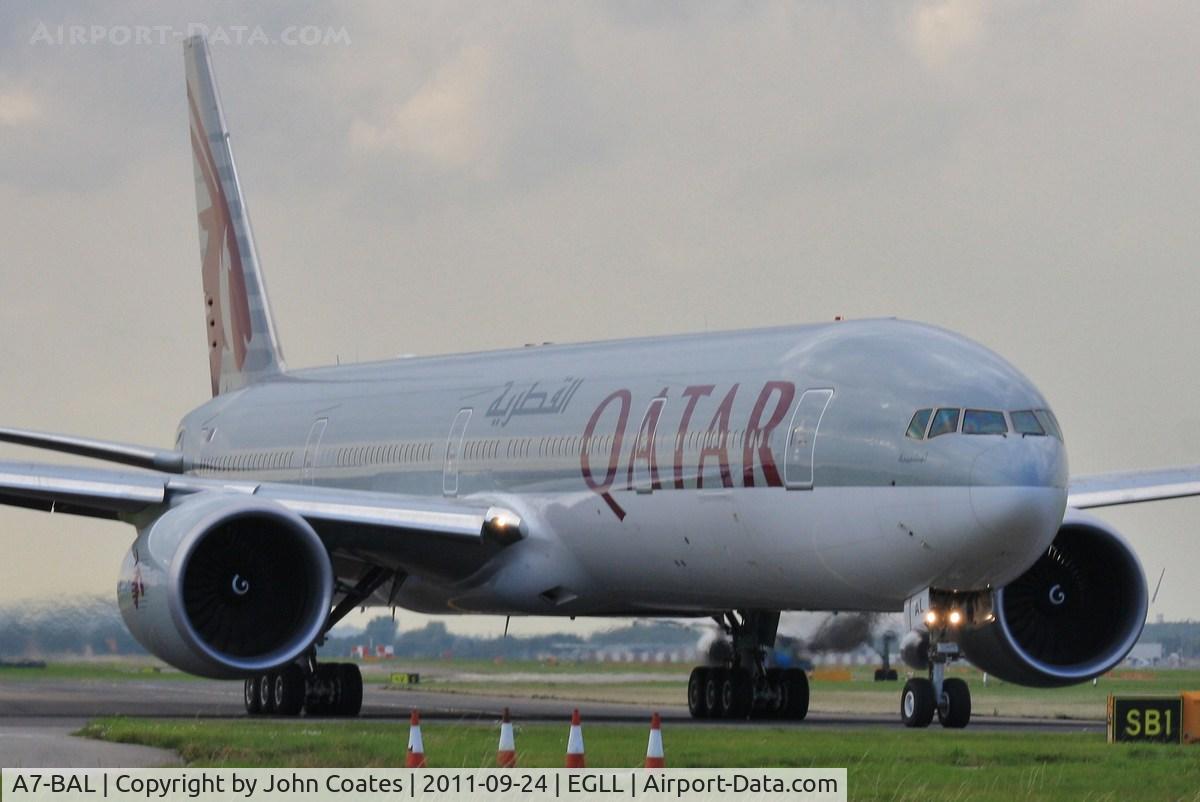 A7-BAL, 2010 Boeing 777-3DZ/ER C/N 38244, Waiting for 27L