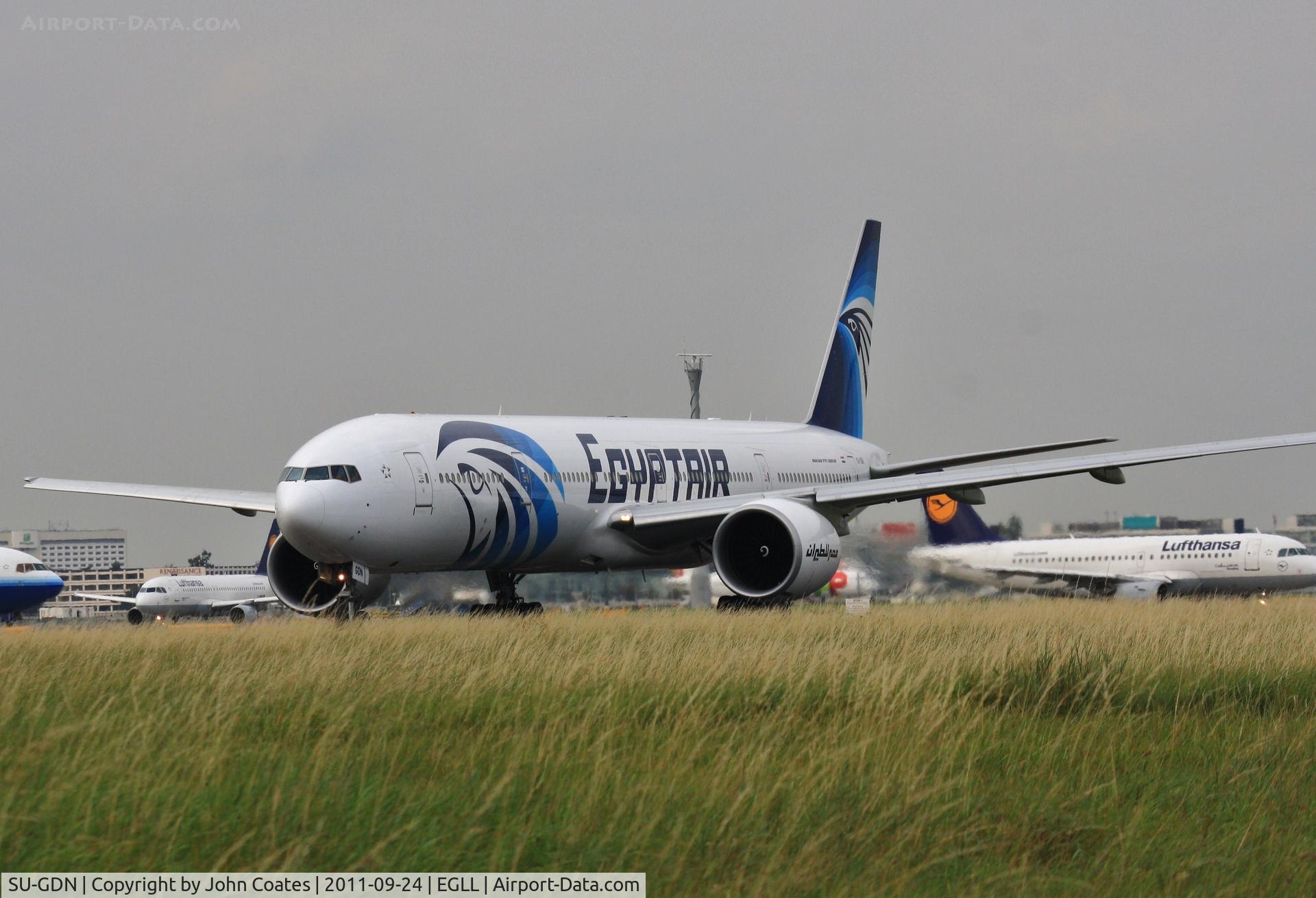 SU-GDN, 2010 Boeing 777-36N/ER C/N 38288, Waiting to enter 27L