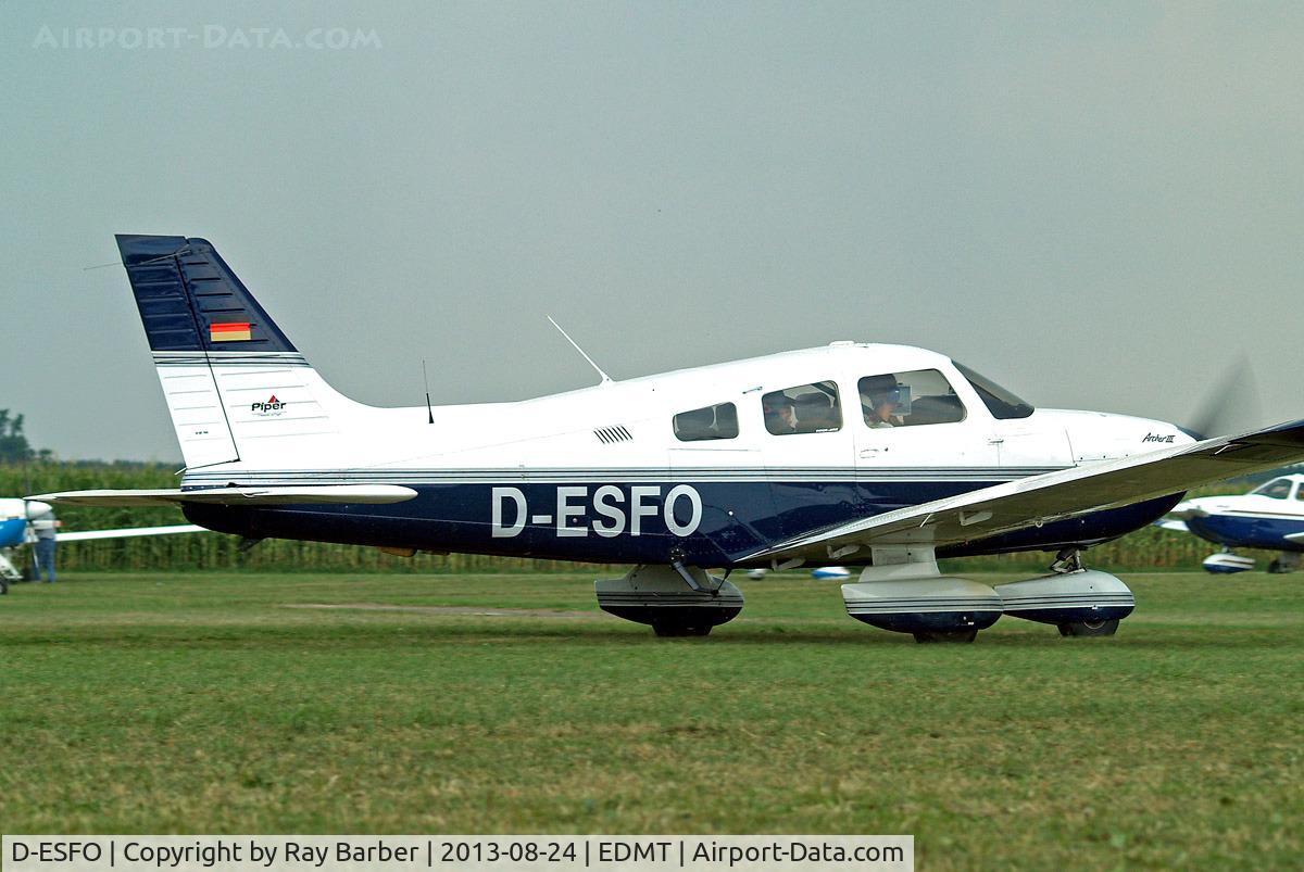 D-ESFO, 2001 Piper PA-28-181 Archer III C/N 2843440, Piper PA-28-181 Archer III [2843440] Tannheim~D 24/08/2013