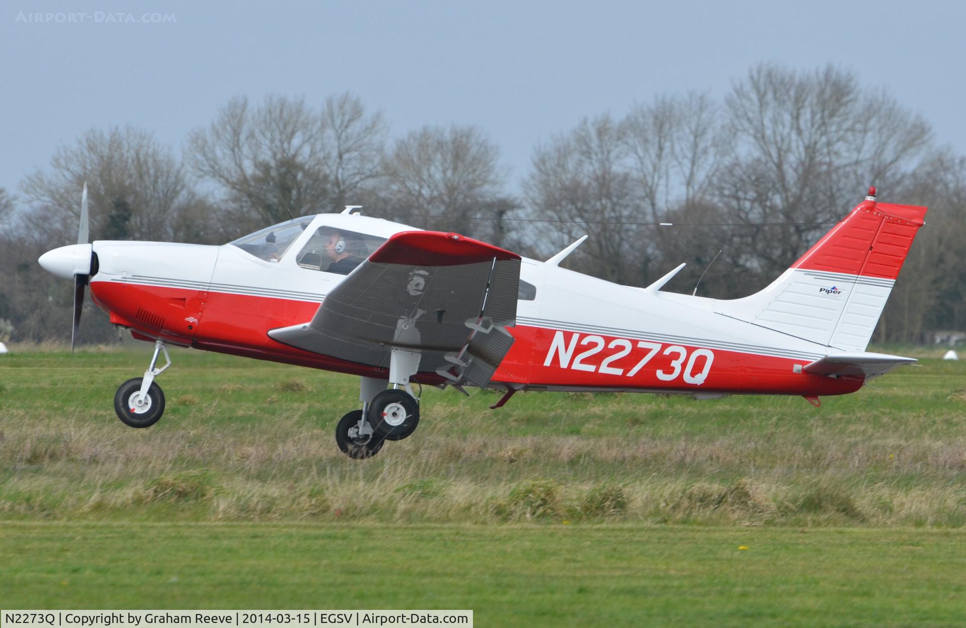 N2273Q, 1977 Piper PA-28-181 Cherokee Archer II C/N 28-7790389, Departing from Old Buckenham.