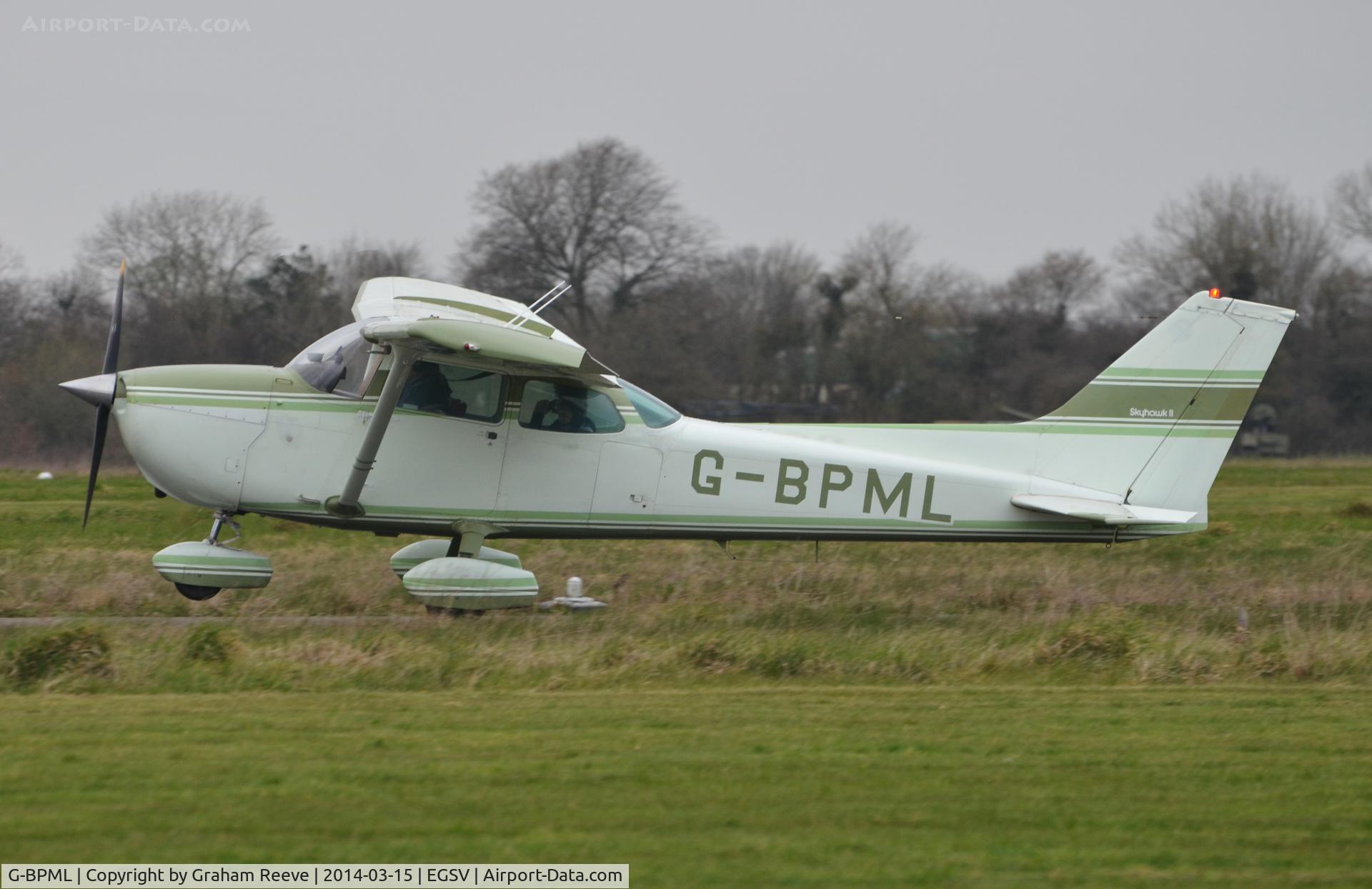 G-BPML, 1976 Cessna 172M C/N 172-67102, Departing from Old Buckenham.
