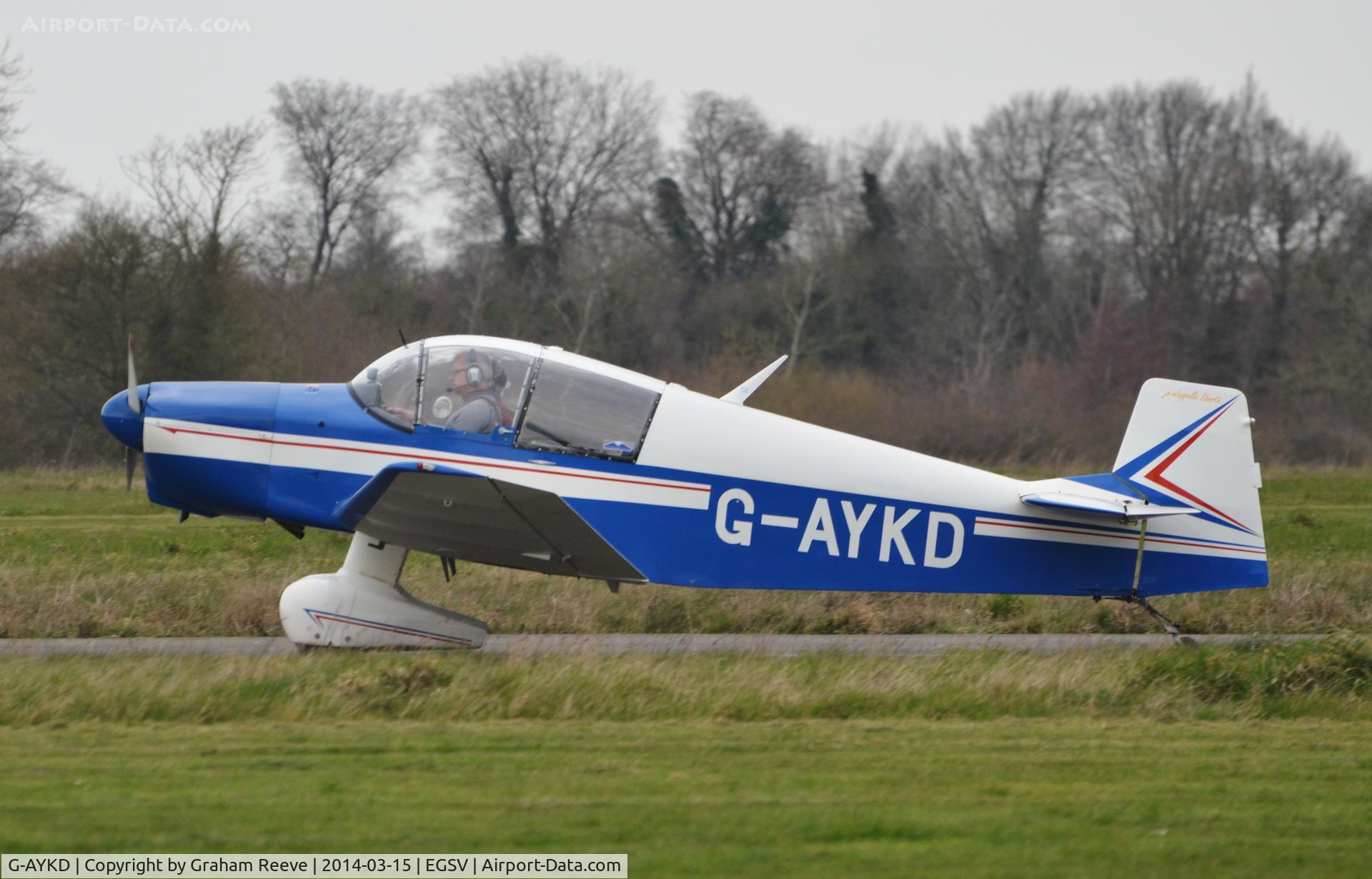 G-AYKD, 1962 Jodel DR-1050 Ambassadeur C/N 351, Just landed.