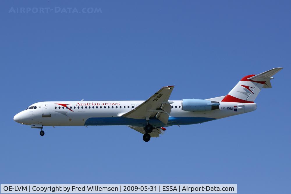 OE-LVM, 1991 Fokker F100 (F-28-0100) C/N 11361, Austrian Arrows