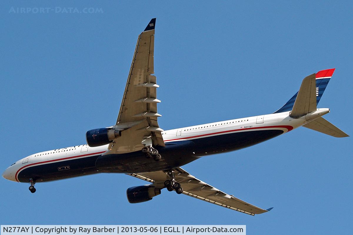 N277AY, 2001 Airbus A330-323 C/N 0380, Airbus A330-323X [380 (US Airways) Home~G 06/05/2013. On approach 27R.