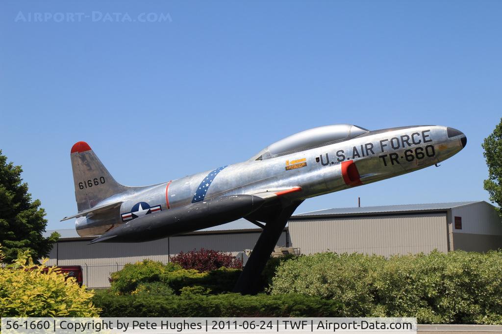 56-1660, Lockheed T-33A Shootng Star C/N 580-1010, 56-1660 T-33 on display at Magic Valley Regional, Twin Falls, ID