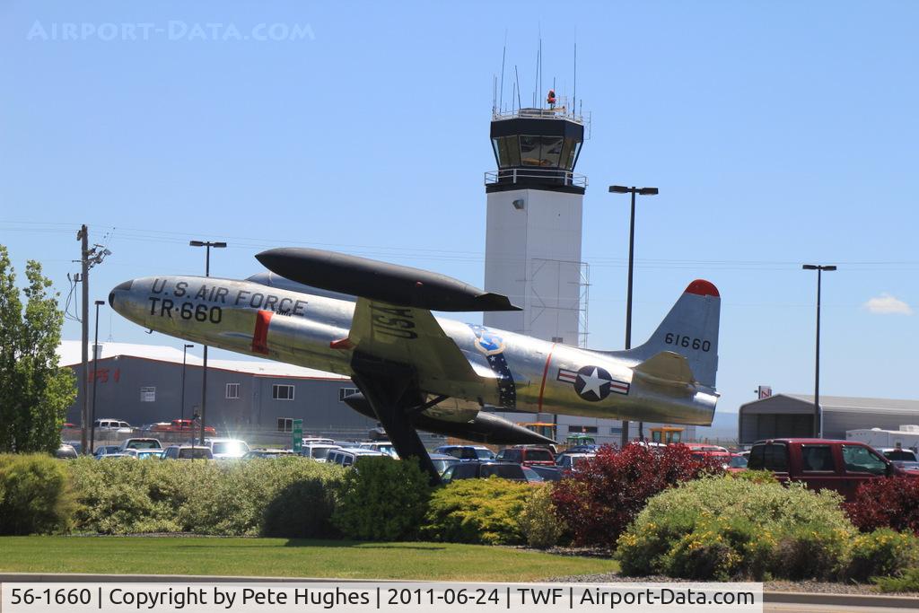 56-1660, Lockheed T-33A Shootng Star C/N 580-1010, 56-1660 T-33 on display at Magic Valley Regional, Twin Falls, ID
