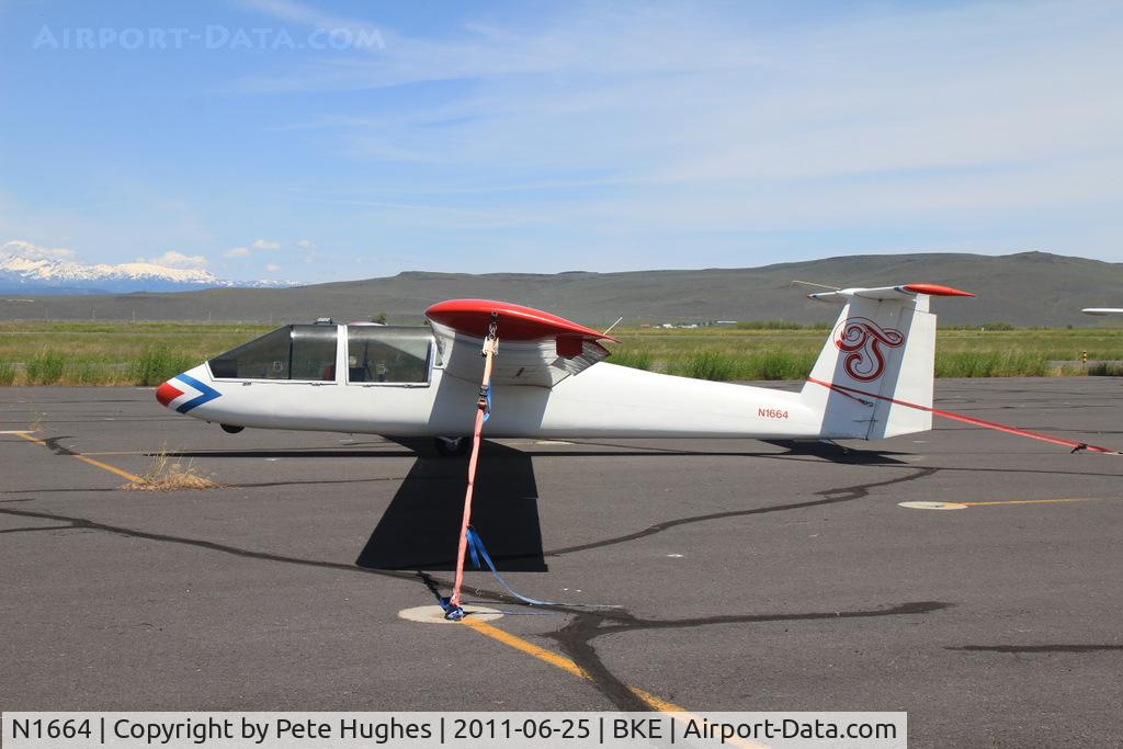 N1664, 1968 Slingsby T-53B C/N 1688, N1664 Slingsby T53 glider at Baker City, OR - a very rare beast! The canopy is somewhat modified from the original.