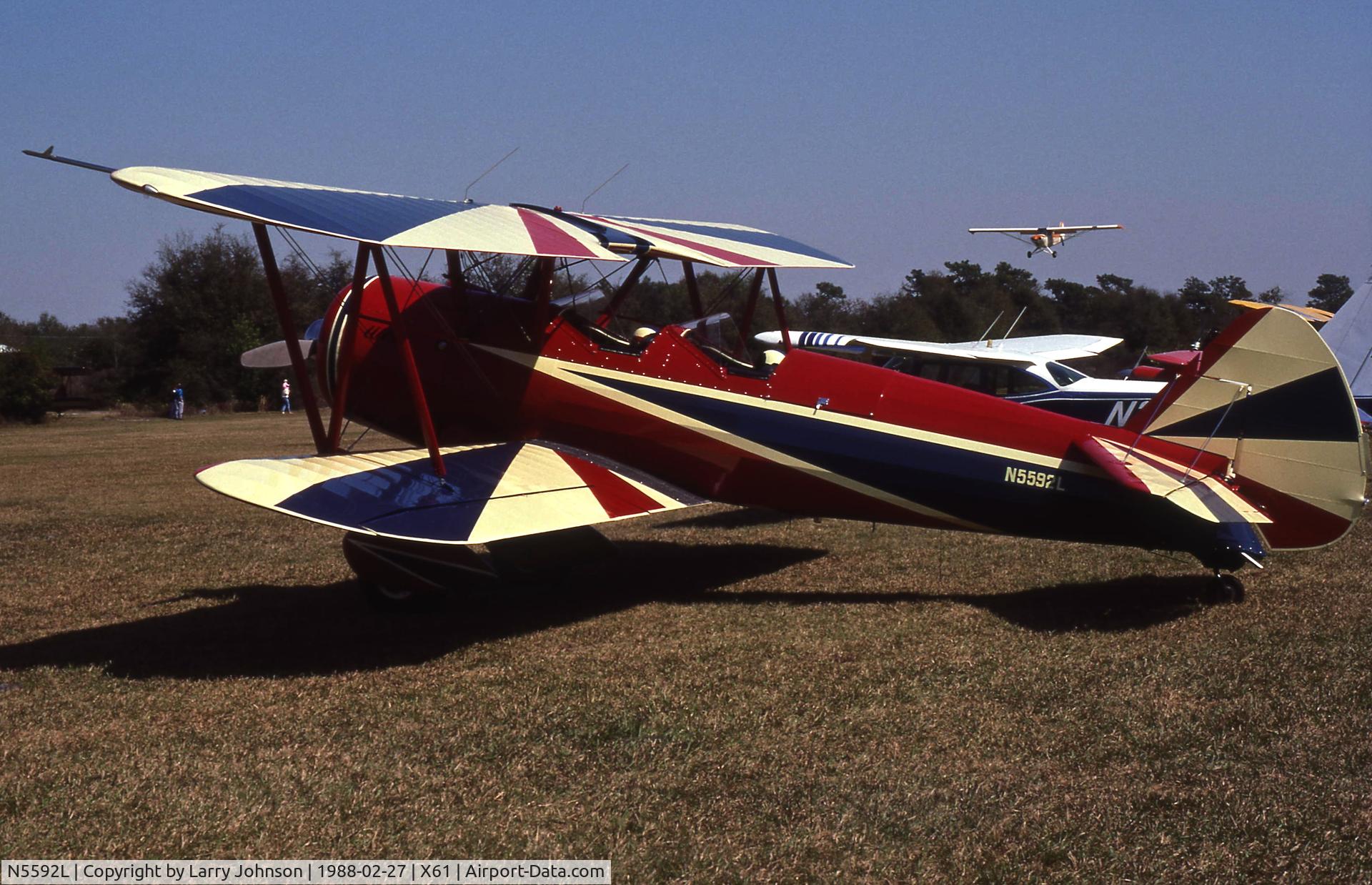 N5592L, Boeing A75N1(PT17) C/N 75-2385, This was a Lyc. 300 powered custom Stearman.