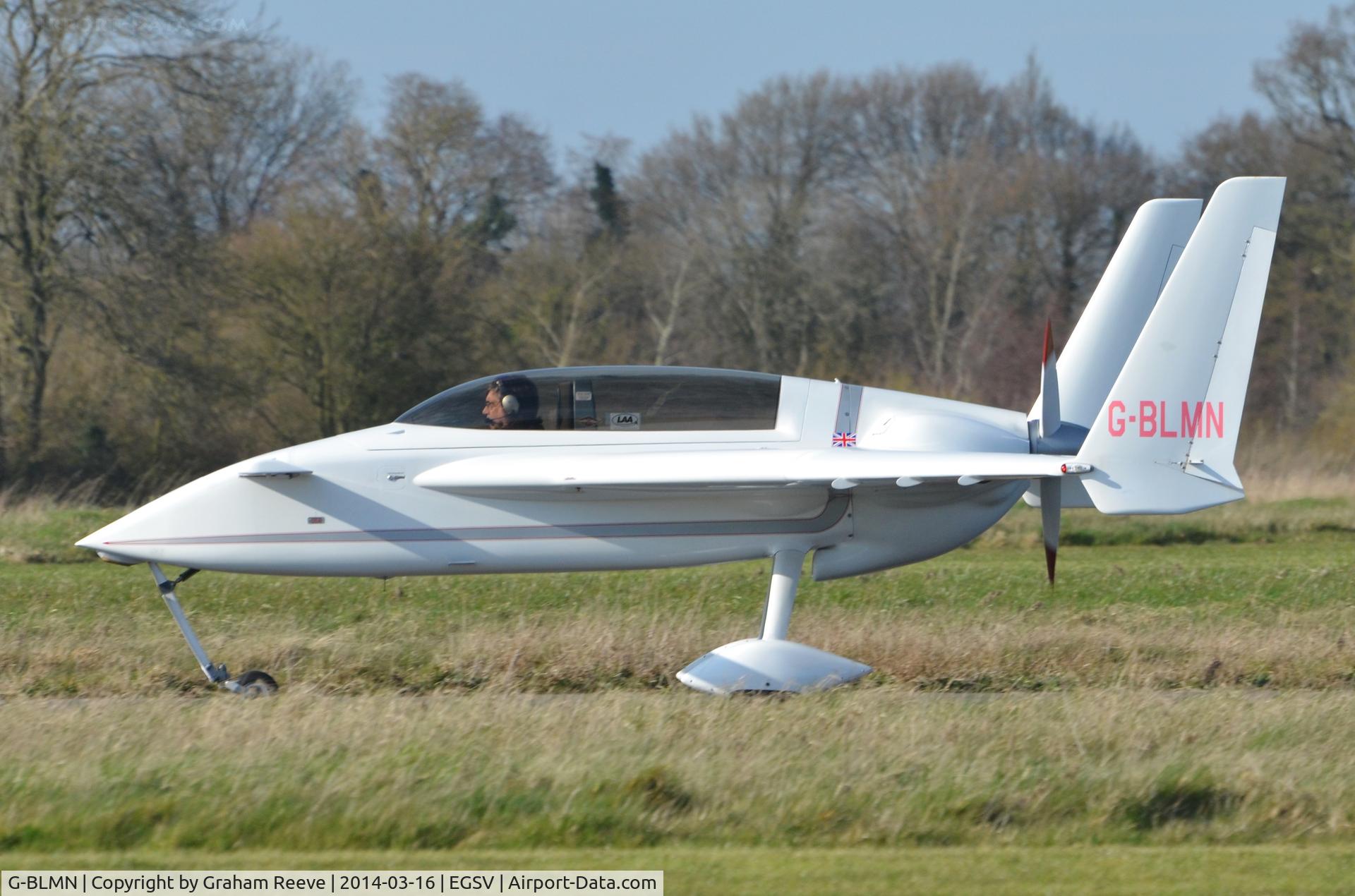 G-BLMN, 1986 Rutan Long-EZ C/N PFA 074A-10648, Taking off at Old Buckenham.