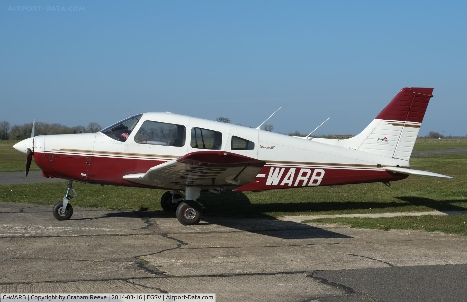 G-WARB, 1998 Piper PA-28-161 Cherokee Warrior III C/N 28-42034, Parked at Old Buckenham.