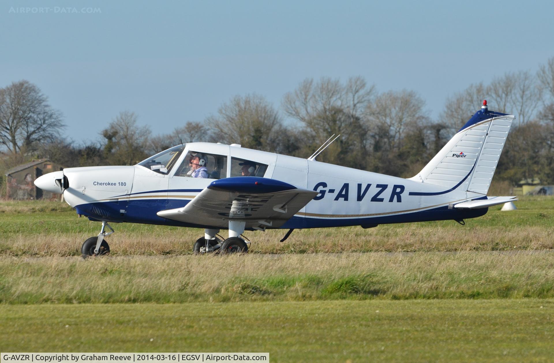 G-AVZR, 1967 Piper PA-28-180 Cherokee C C/N 28-4114, Just landed.