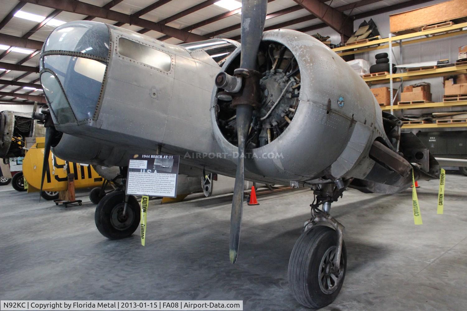 N92KC, Beech AT-11 Kansan C/N 5064, AT-11 being restored at Fantasy of Flight