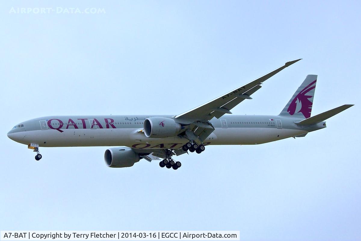 A7-BAT, 2012 Boeing 777-3DZ/ER C/N 41738, Qatar's 2012 Boeing 777-3DZ(ER), c/n: 41738 at Manchester