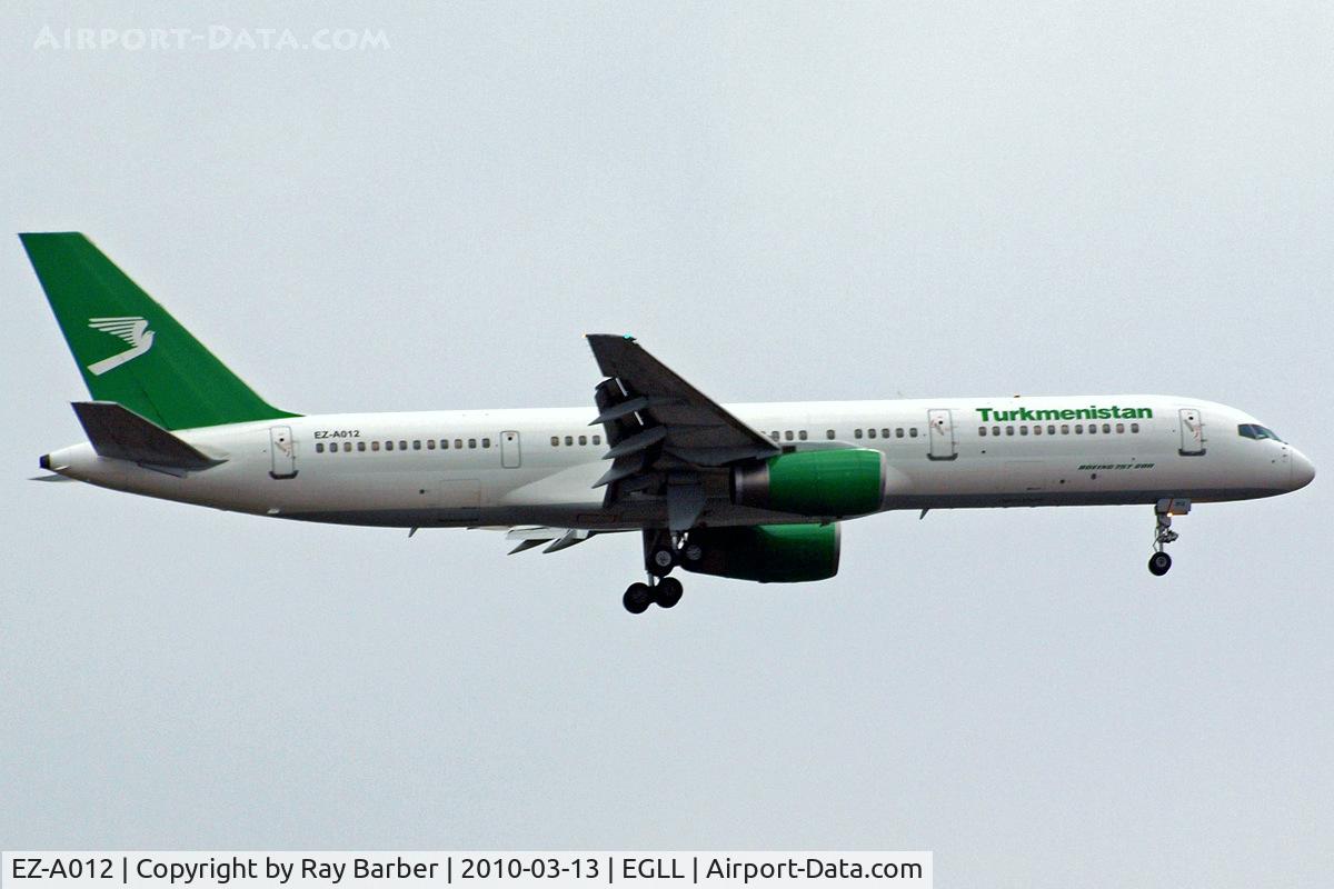 EZ-A012, 1996 Boeing 757-22K C/N 28337, Boeing 757-22K [28337] (Turkmenistan Airlines) Home~G 13/03/2010. On approach 27L.
