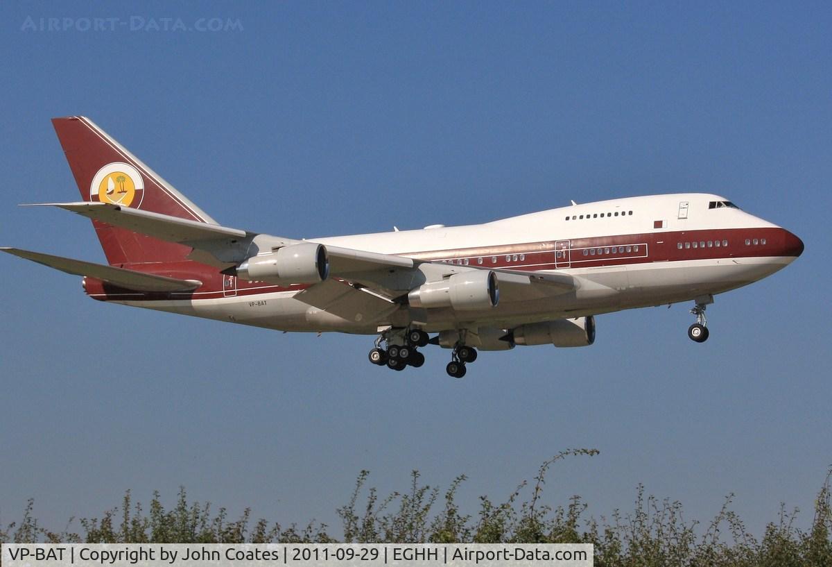 VP-BAT, 1979 Boeing 747SP-21 C/N 21648, About to touchdown 08