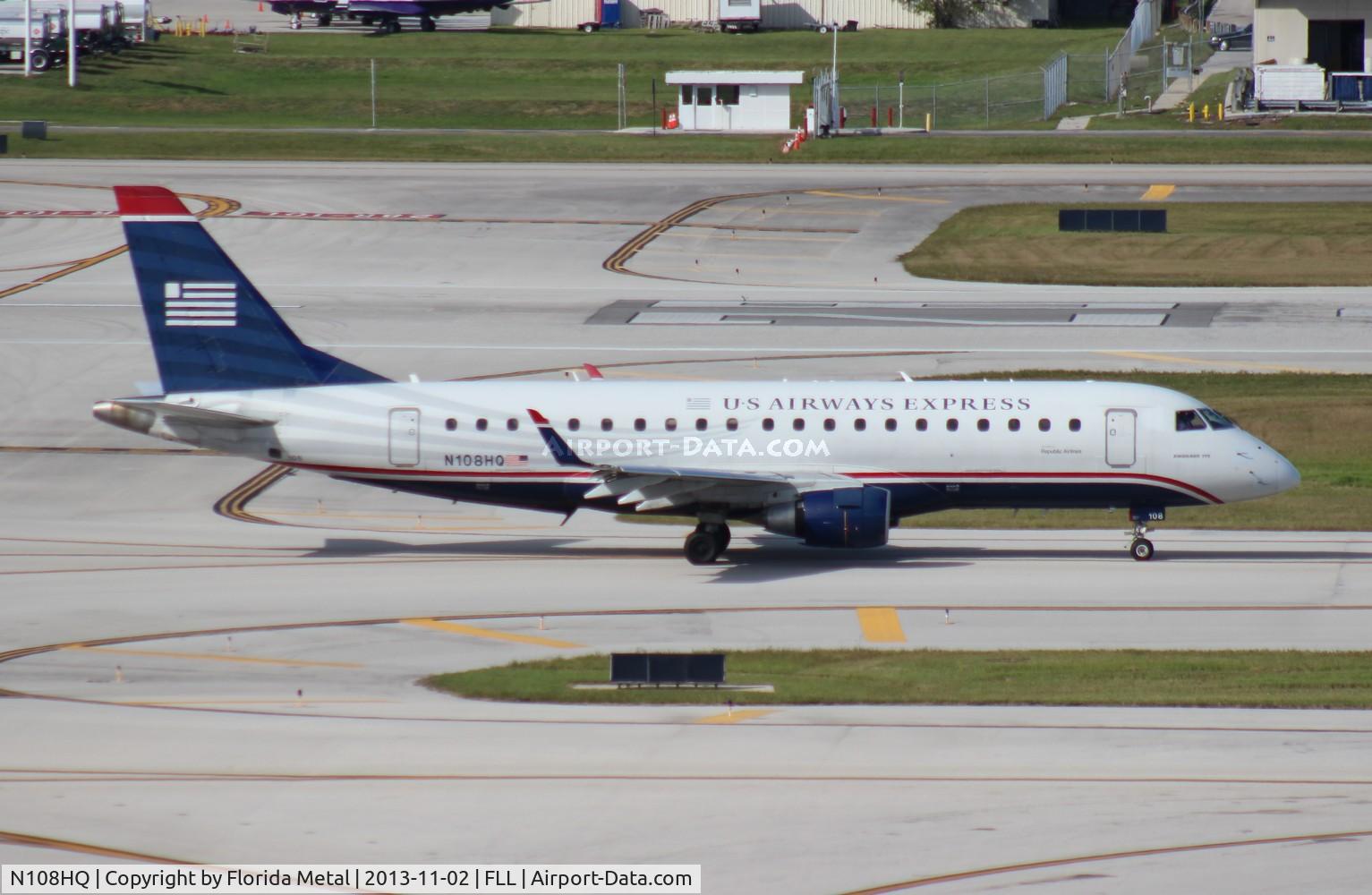 N108HQ, 2007 Embraer 175LR (ERJ-170-200LR) C/N 17000166, US Airways E175