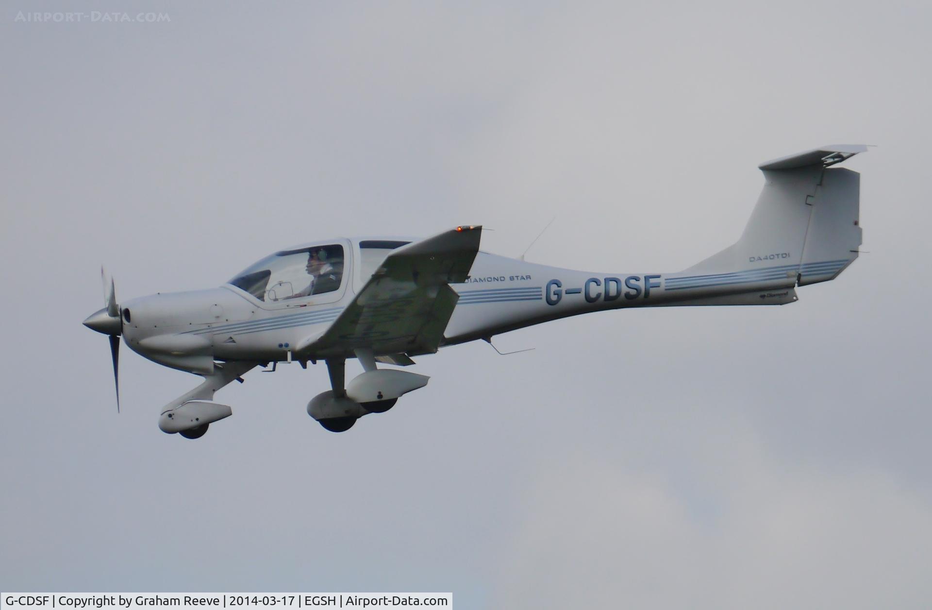 G-CDSF, 2005 Diamond DA-40D Diamond Star C/N D4.190, About to land.
