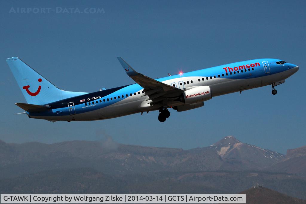 G-TAWK, 2012 Boeing 737-8K5 C/N 37239, In the background the Teide