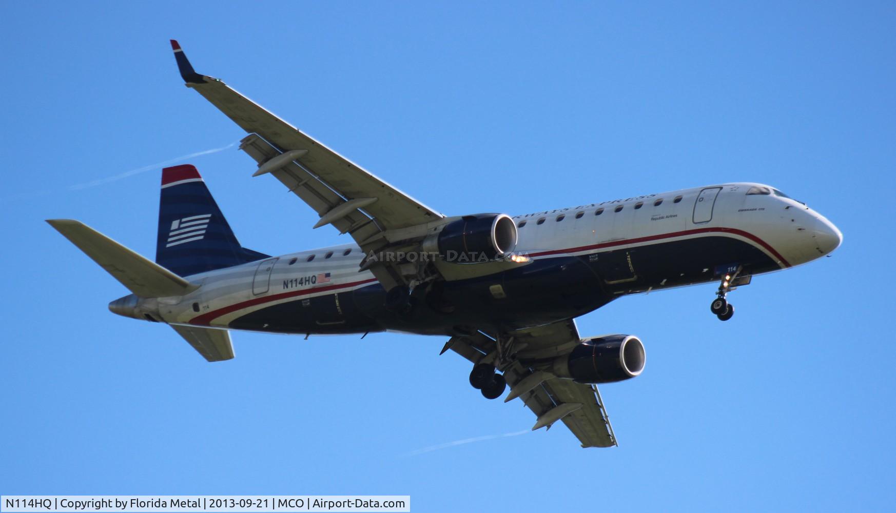 N114HQ, 2007 Embraer 175LR (ERJ-170-200LR) C/N 17000179, USAirways E175