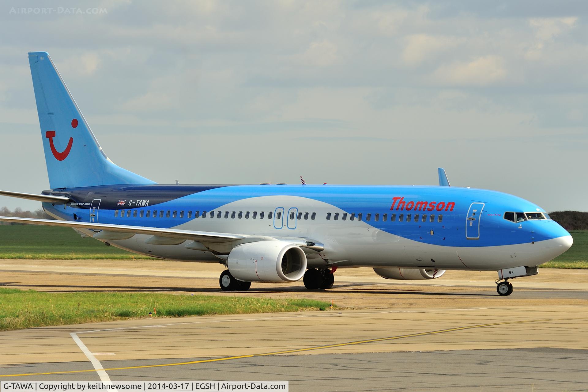 G-TAWA, 2012 Boeing 737-8K5 C/N 37264, Arriving from Tenerife !