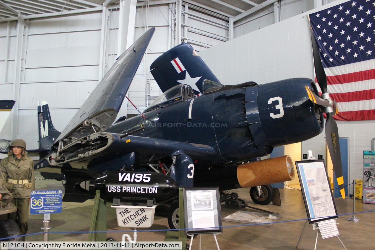 N121CH, Douglas AD-4N Skyraider C/N 7756, AD-4N Skyraider at Battleship Alabama Memorial