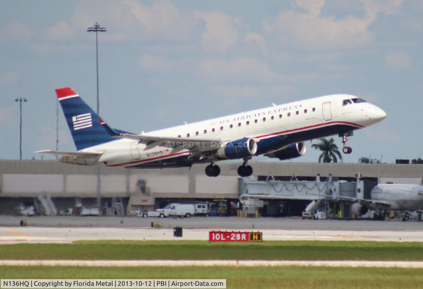 N136HQ, 2008 Embraer 175LR (ERJ-170-200LR) C/N 17000228, USAirways E175