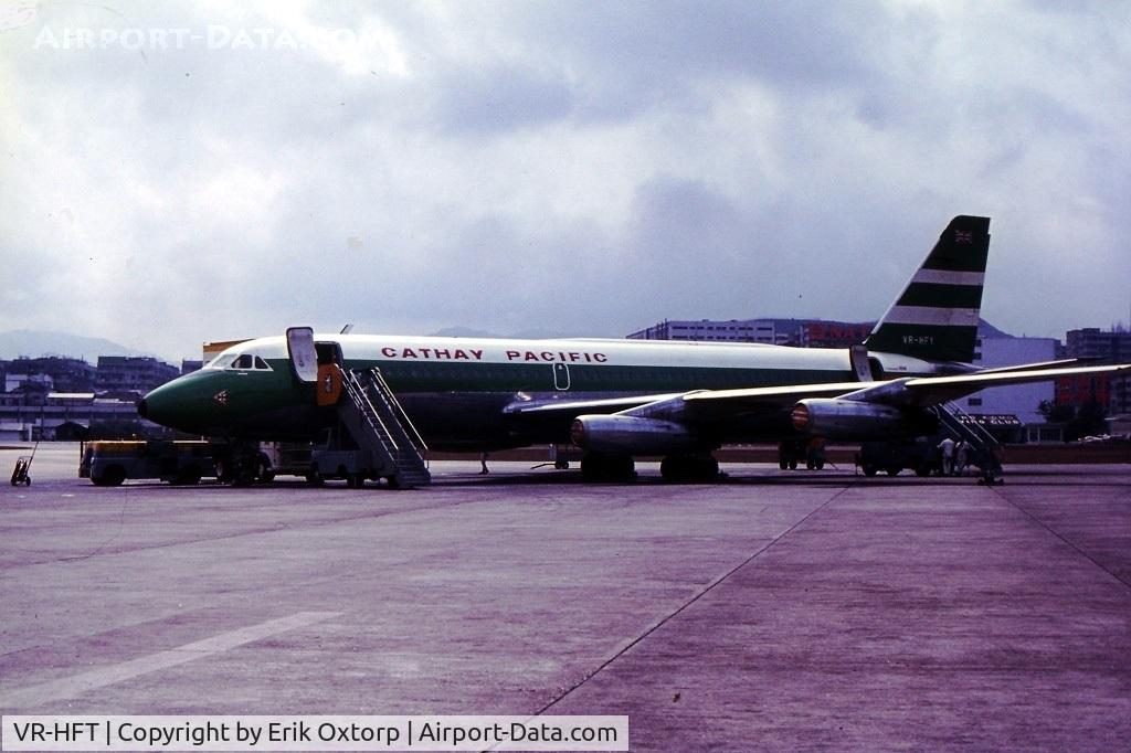 VR-HFT, 1961 Convair 880-22M-3 C/N 22-00-43M, VR-HFT in HKG Kai Tak