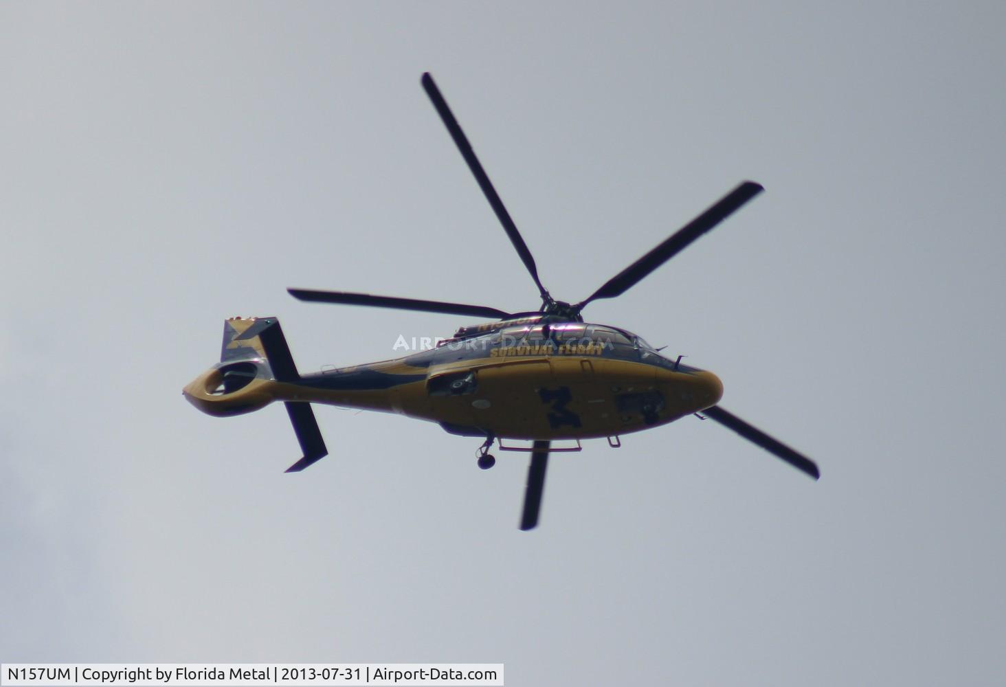 N157UM, 2011 Eurocopter EC-155B-1 C/N 6933, University of Michigan Hospital EC-155 flying over Livonia Michigan