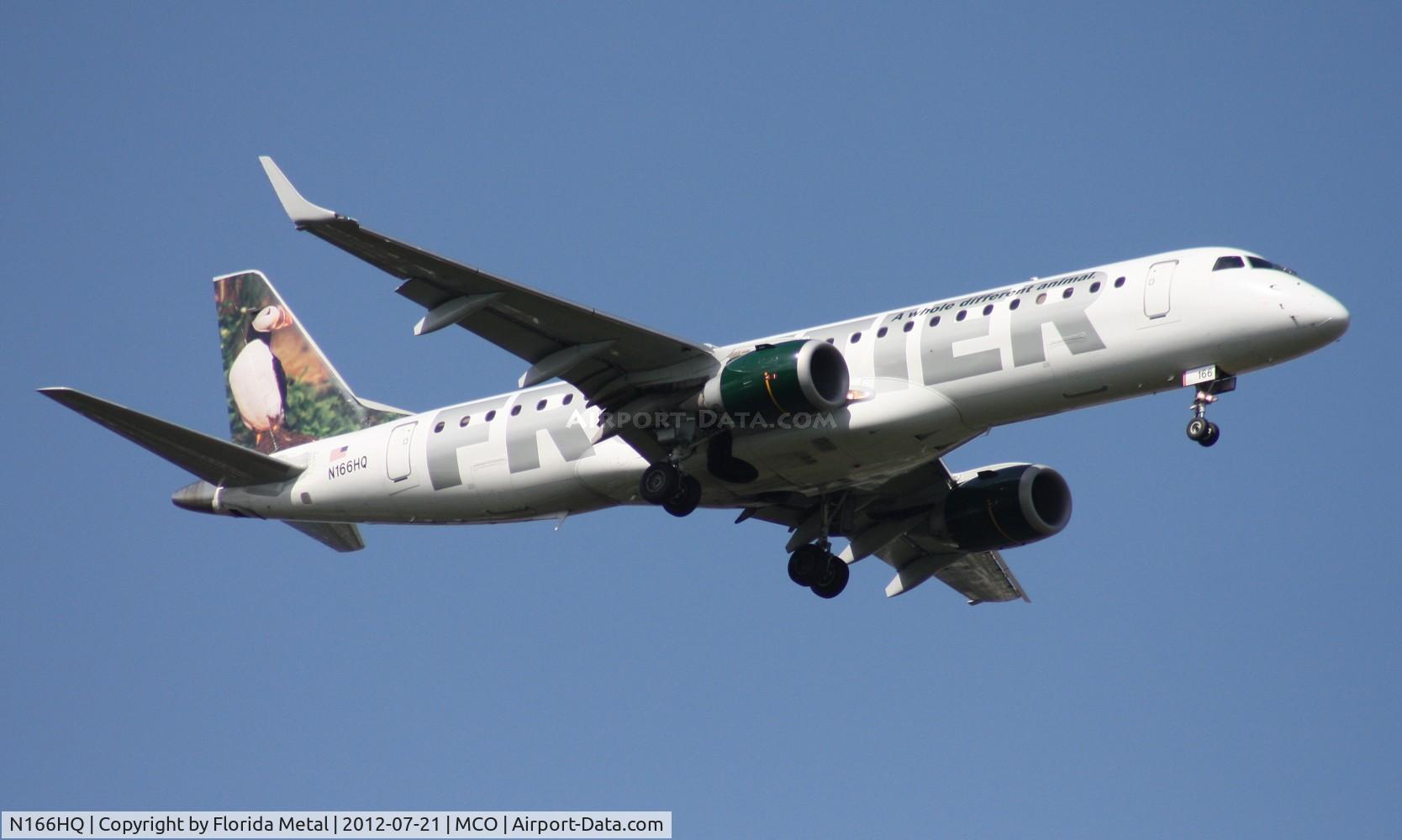 N166HQ, 2008 Embraer 190AR (ERJ-190-100IGW) C/N 19000166, Frontier Puffin E190