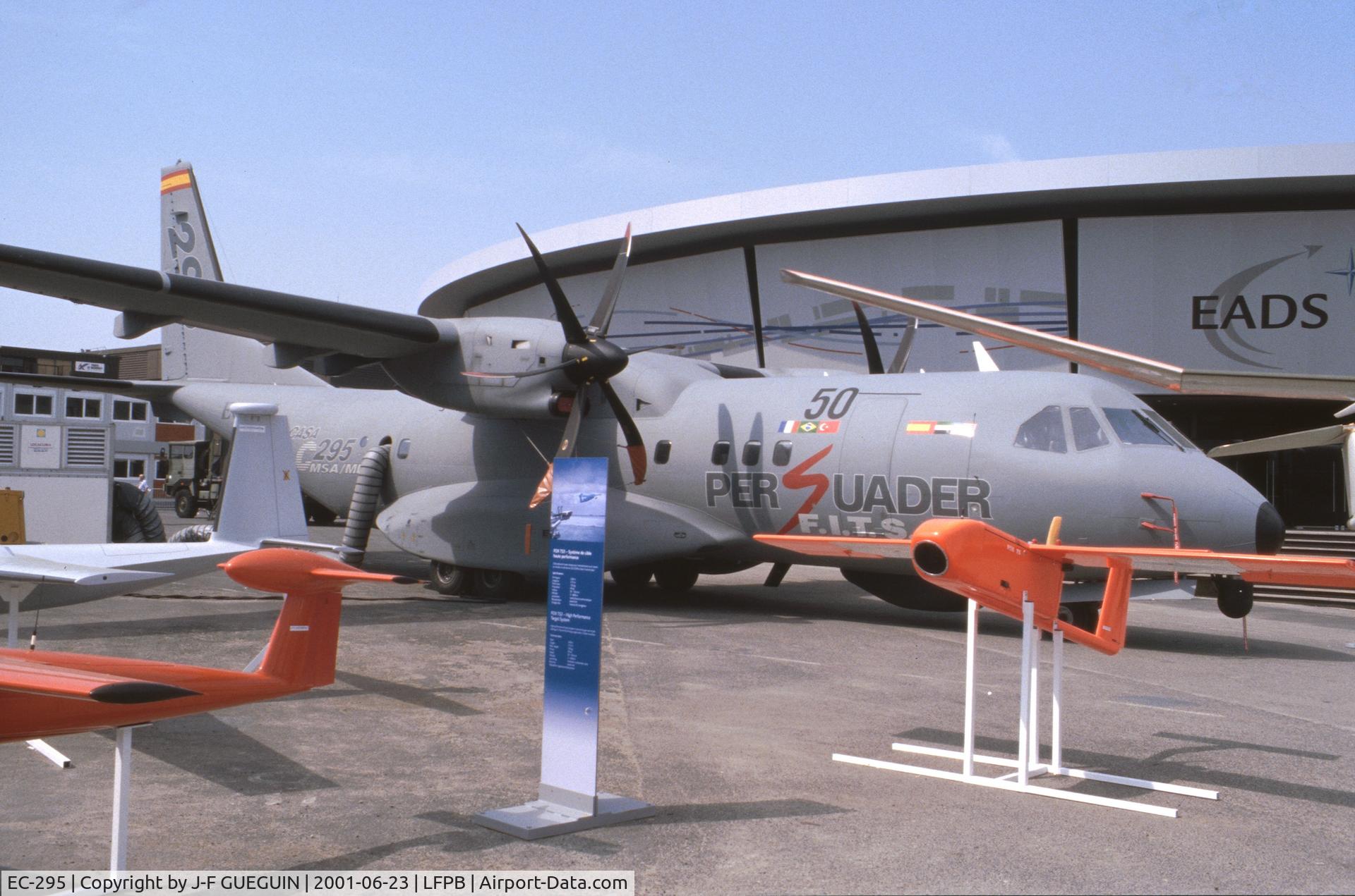 EC-295, 1997 CASA C-295M C/N P-001, On display at 2001 Paris-Le Bourget airshow in its first configuration (C-245 MSA/MPA Pursuader).