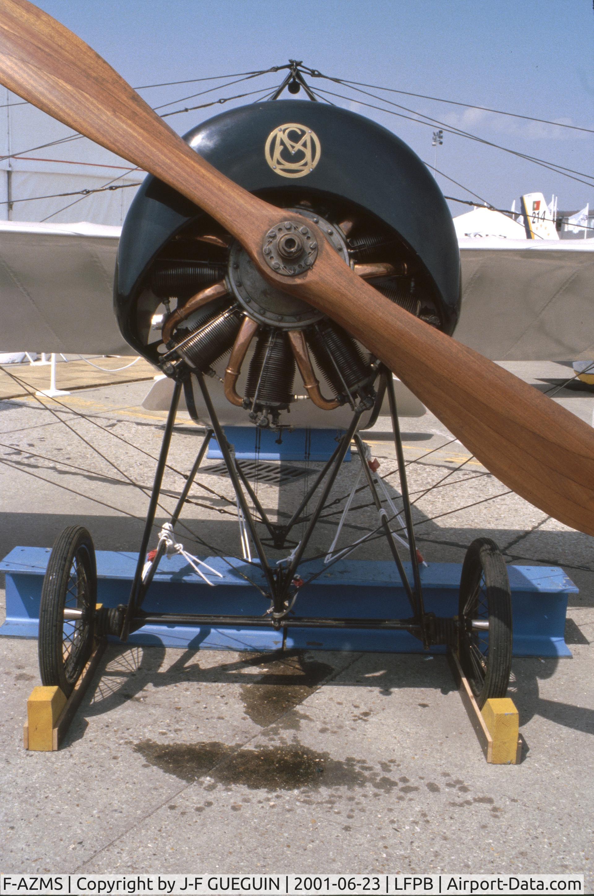 F-AZMS, Morane-Saulnier Type H13 Replica C/N SAMS 22.01, On display at 2001 Paris-Le Bourget airshow.