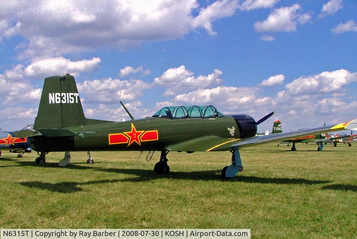 N6315T, 1968 Nanchang CJ-6A C/N 2332045, Nanchang CJ-6A [2332045] Oshkosh-Wittman Regional Airport~N 30/07/2008