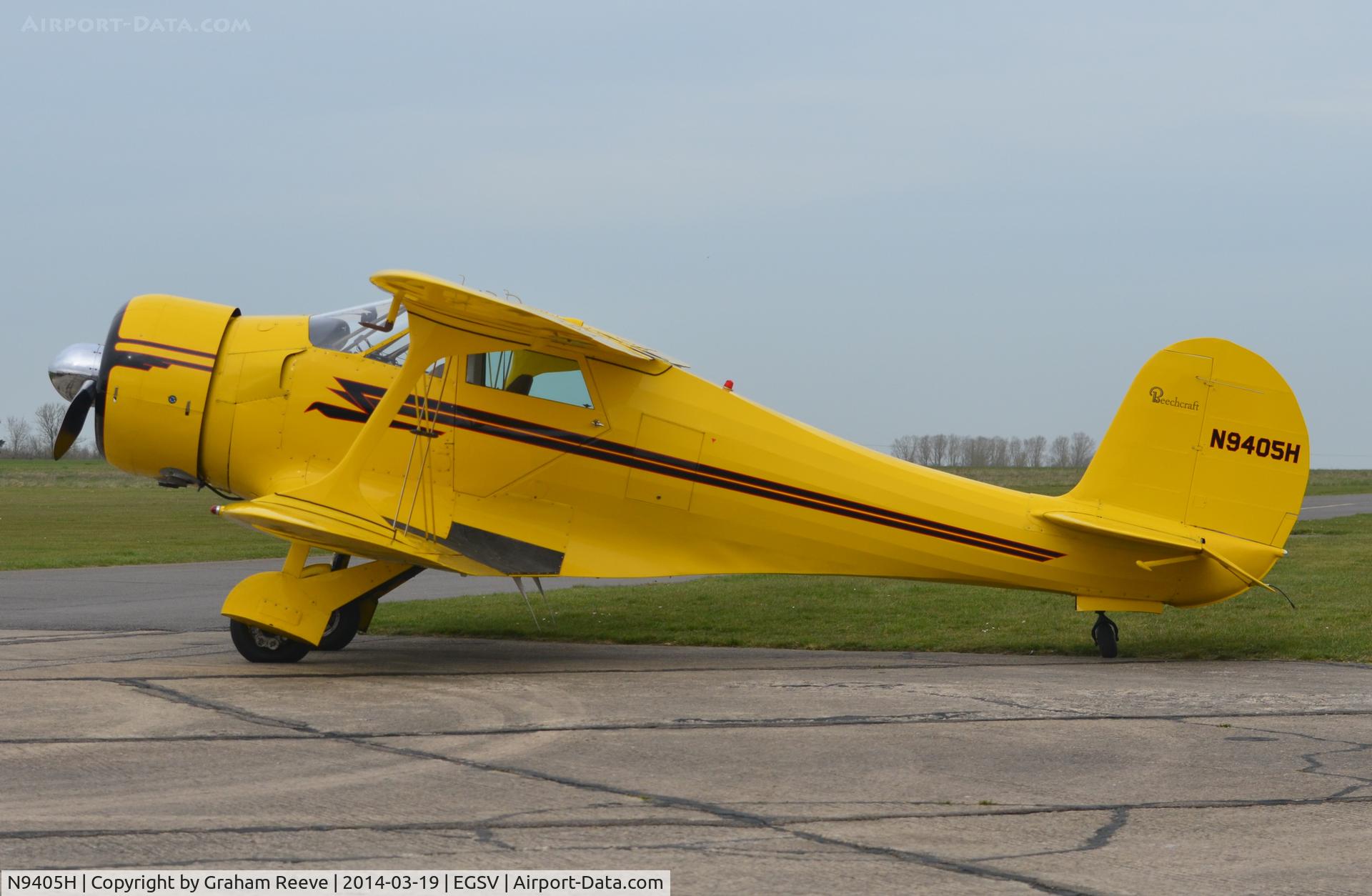 N9405H, 1943 Beech D17S Staggerwing C/N 4803, Parked at Old Buckenham.