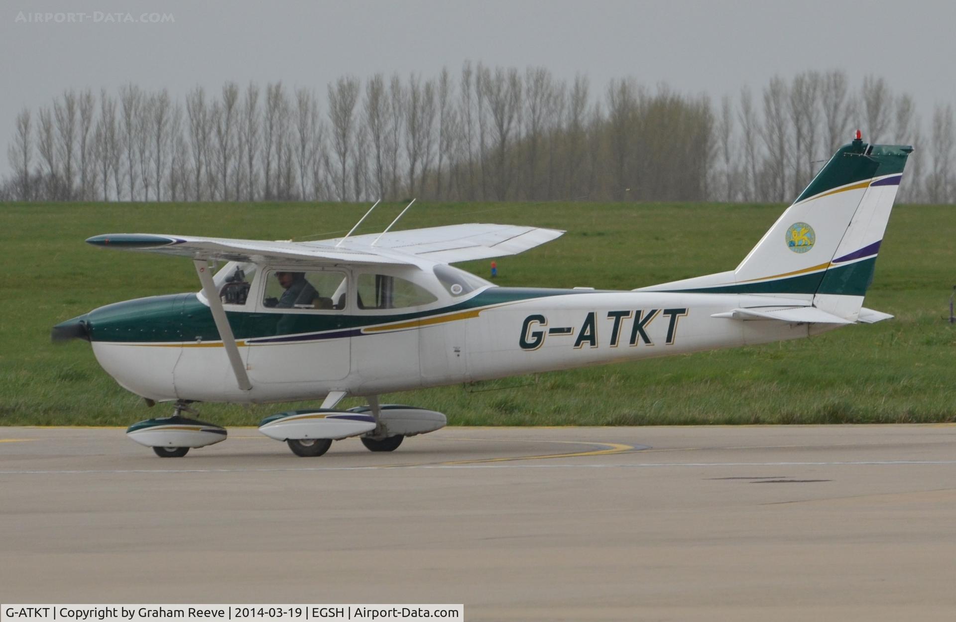 G-ATKT, 1965 Reims Cessna F172G Skyhawk C/N 0206, Just landed.