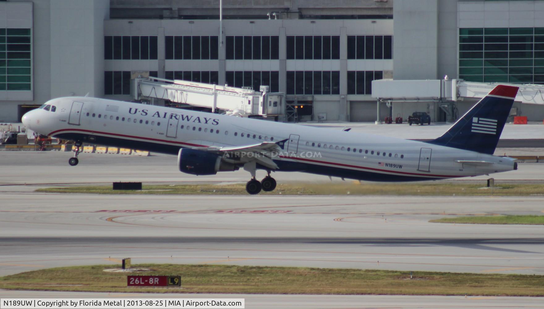 N189UW, 2001 Airbus A321-211 C/N 1425, USAirways A321
