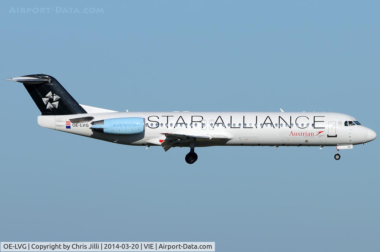 OE-LVG, 1994 Fokker 100 (F-28-0100) C/N 11520, Austrian Airlines