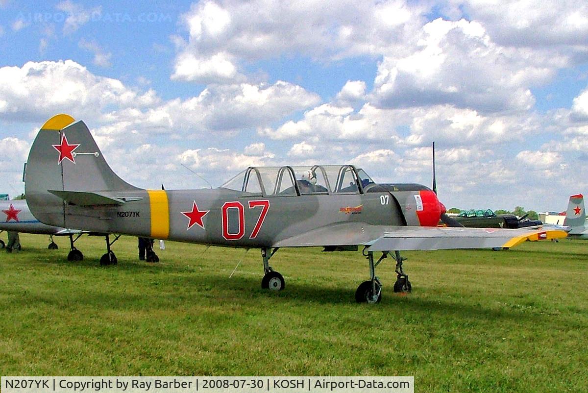 N207YK, 1996 Yakovlev (Aerostar) Yak-52 C/N 9611913, Yakovlev Yak-52  [9611913] Oshkosh-Wittman Regional Airport~N 30/07/2008