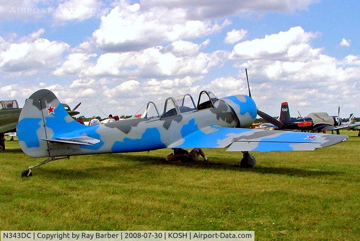 N343DC, 2004 Yakovlev (Aerostar) Yak-52TW C/N 0412508, Yakovlev Yak-52TW [0412508] Oshkosh-Wittman Regional Airport~N 30/07/2008