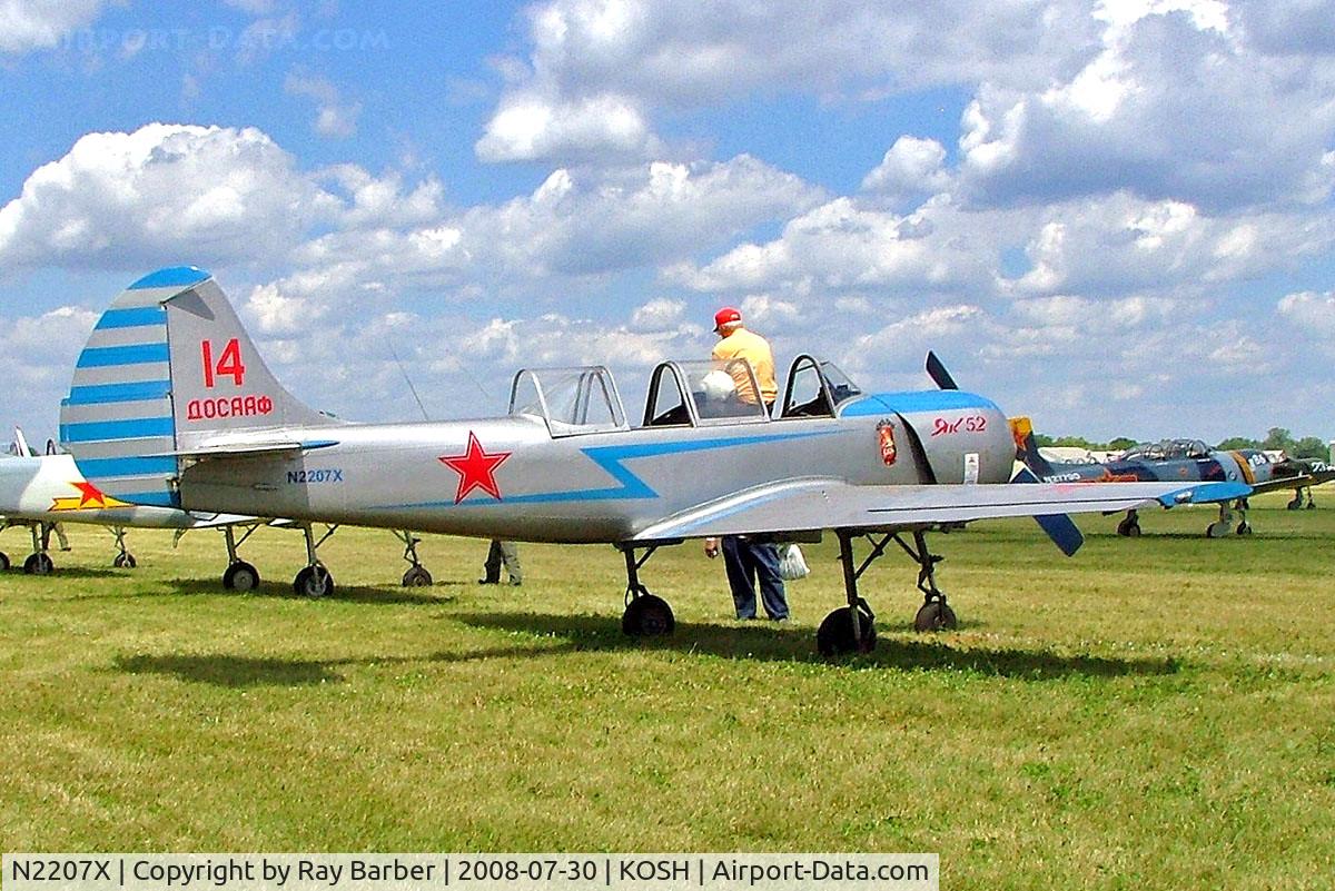 N2207X, 1982 Yakovlev Yak-52 C/N 822014, Yakovlev Yak-52 [822014] Oshkosh-Wittman Regional Airport~N 30/07/2008